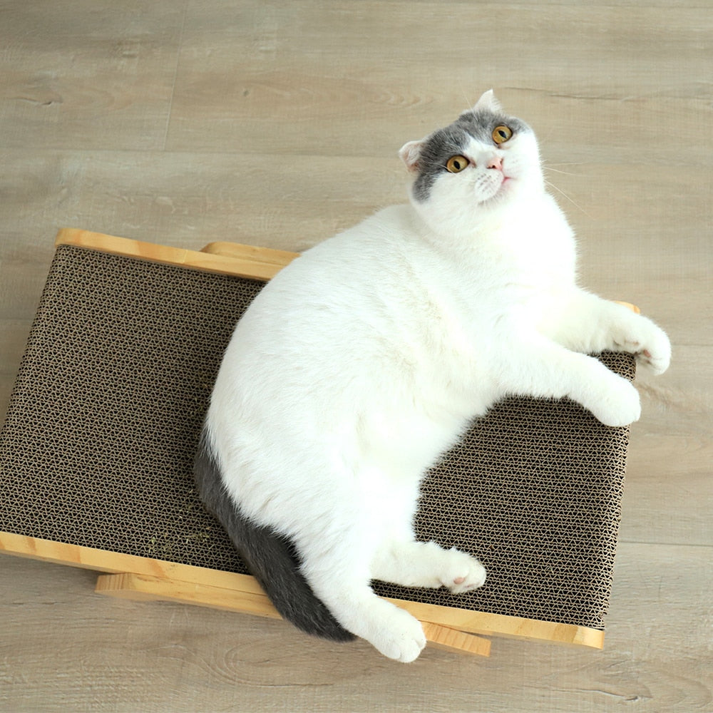 Adjustable Wooden Cat Scratcher Bed