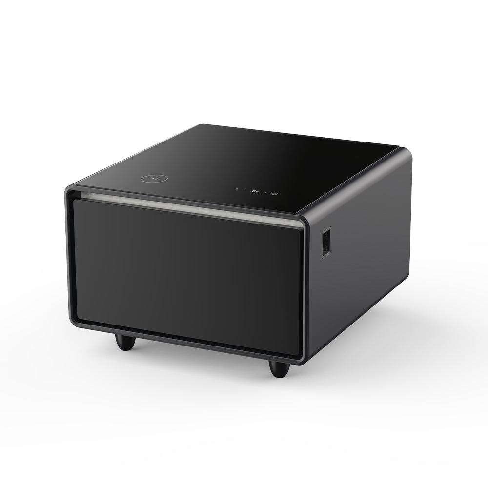 ZenGlide Smart Side Table with Built-In Fridge Drawer & Charging Station 2