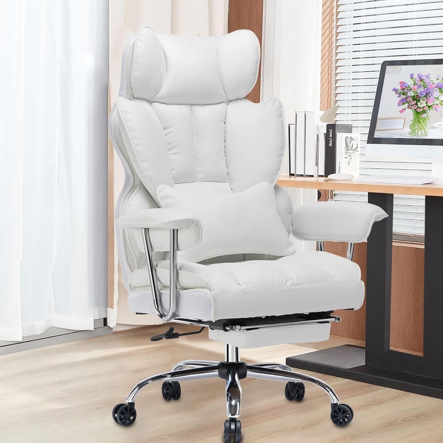 ✨ Executive Office Chair with Leg Rest and Lumbar Support