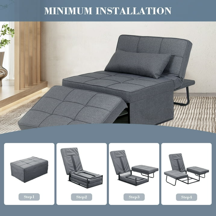 🛋️✨ 4-in-1 Multi-Function Folding Ottoman Sofa Bed