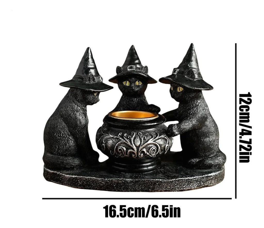 🕯️Ghost Wizard Magic Cat Candlestick (not include candles)