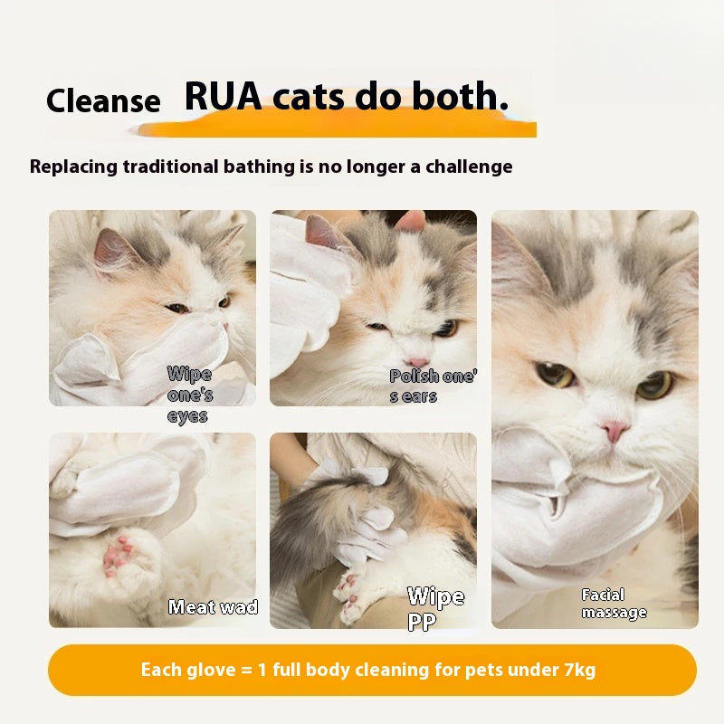 Silver Ion No-Rinse Pet Cleaning Mitts – Spa-Grade Grooming Anywhere, Anytime