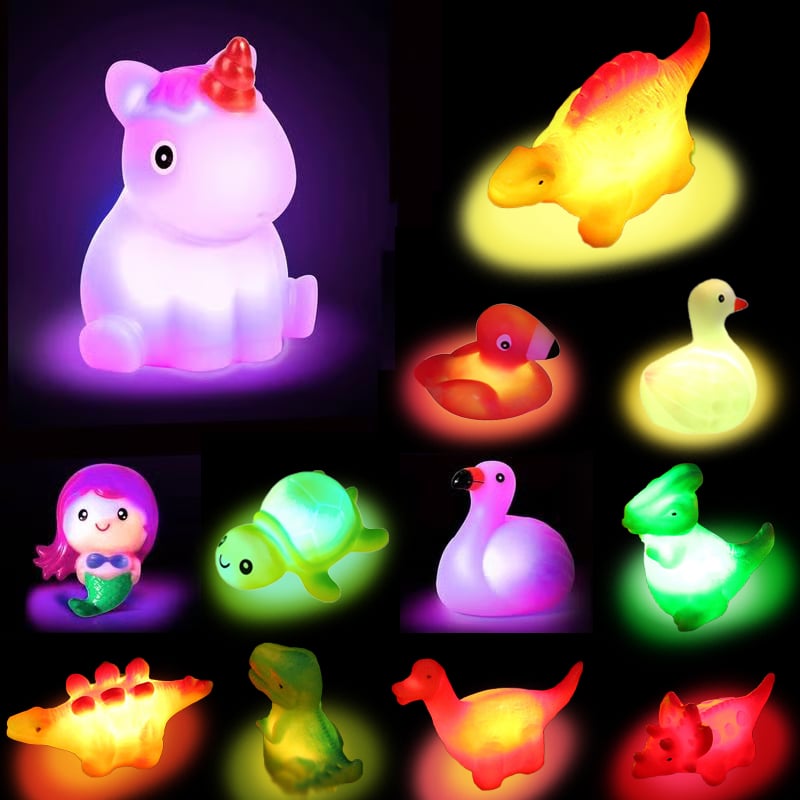 Light-up Bath Toys 🦖🧜‍♀️ for Kids 3-8, Glow in the Water 🌊✨ Perfect Christmas Gift 🎄🎁