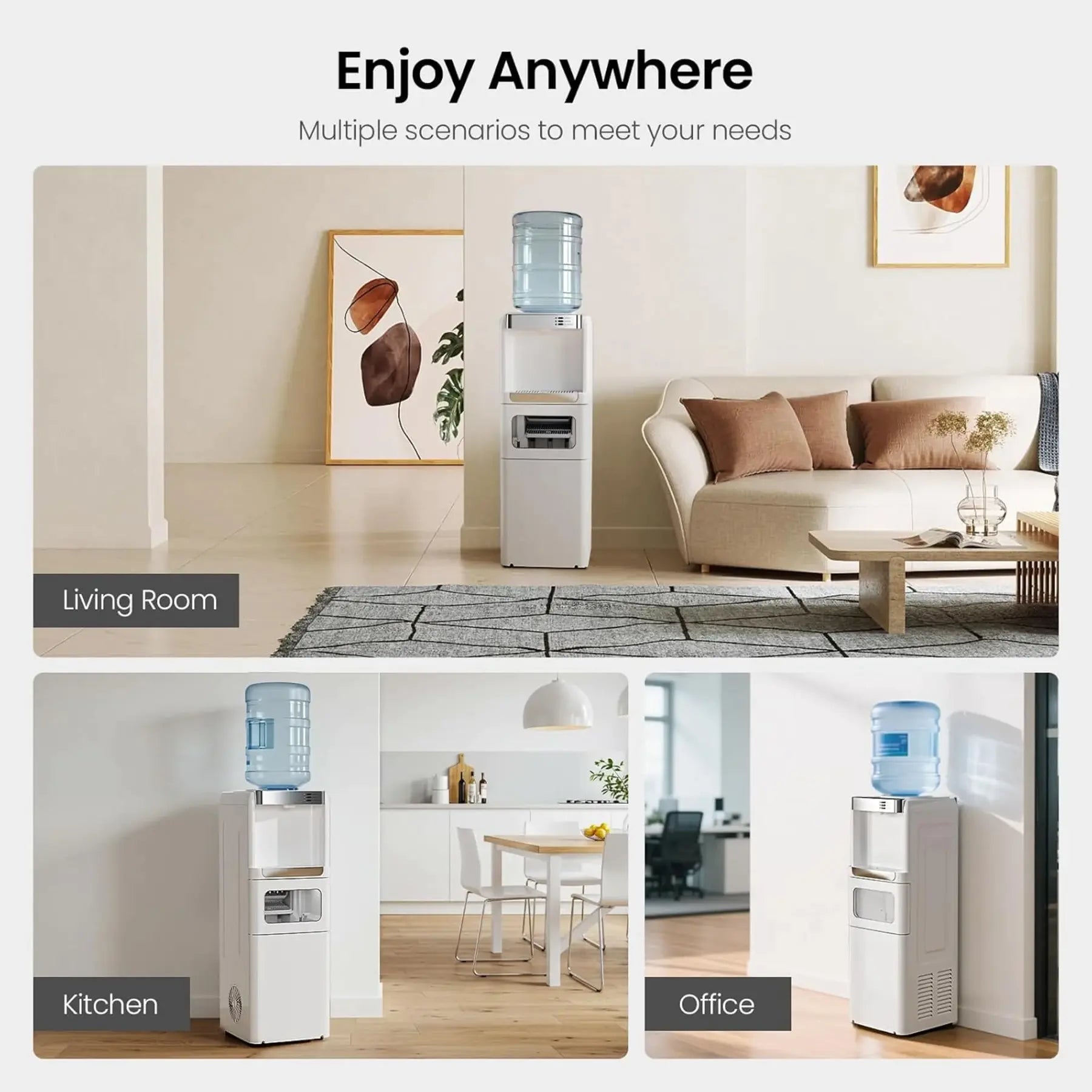 3-in-1 water dispenser with ice maker