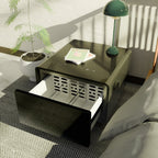 Smart Side Table with Built-In Fridge Drawer & Charging Station
