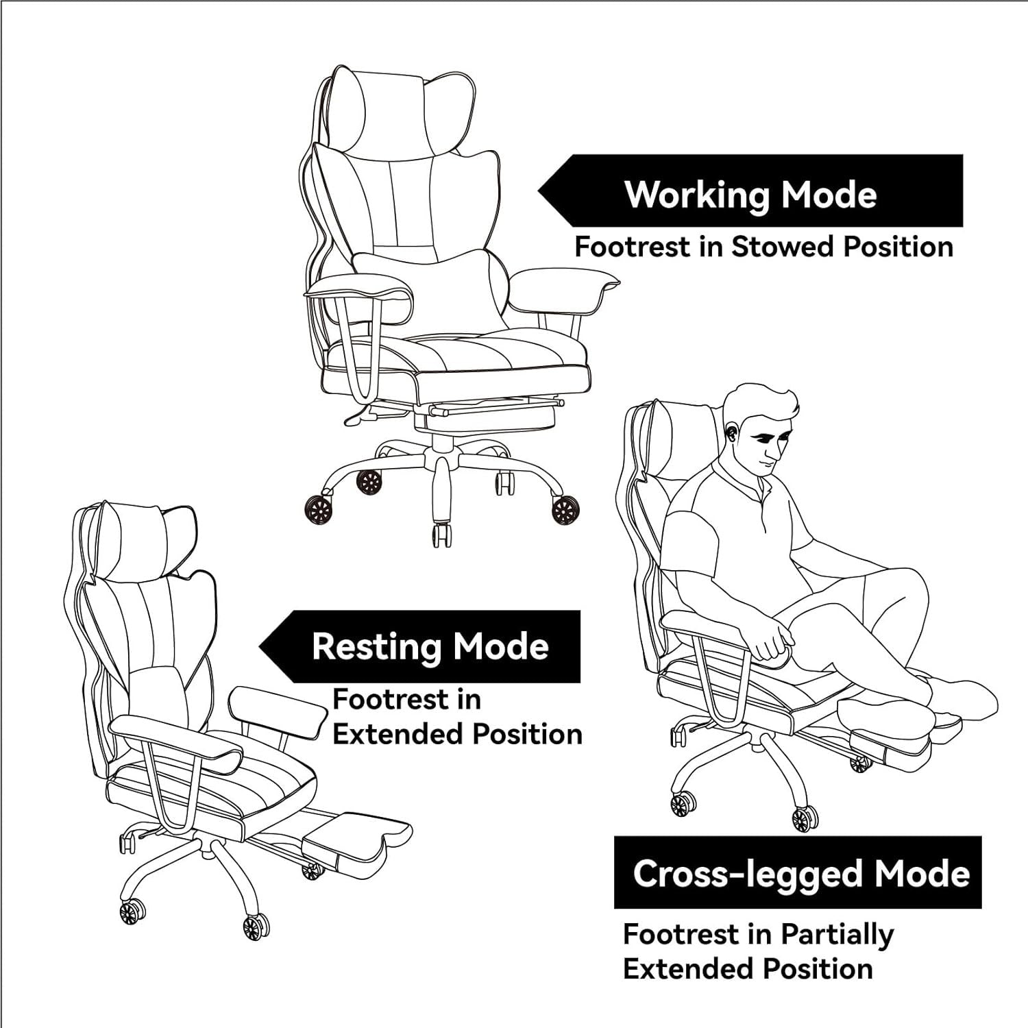 ✨ Executive Office Chair with Leg Rest and Lumbar Support
