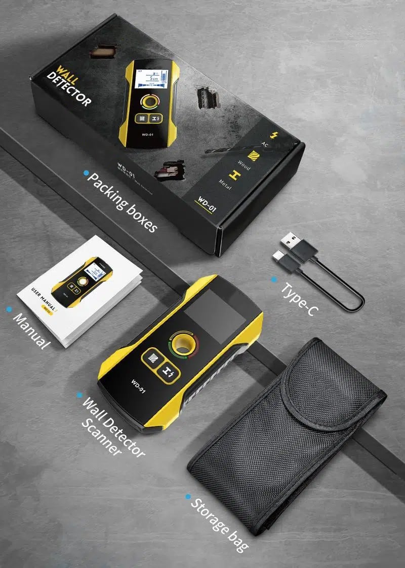 Precision Metal Detector Wall Scanner with Positioning Hole