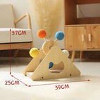 Cat Toy Ferris Wheel - Interactive Wooden Toy With Sisal Balls And Scratching Board