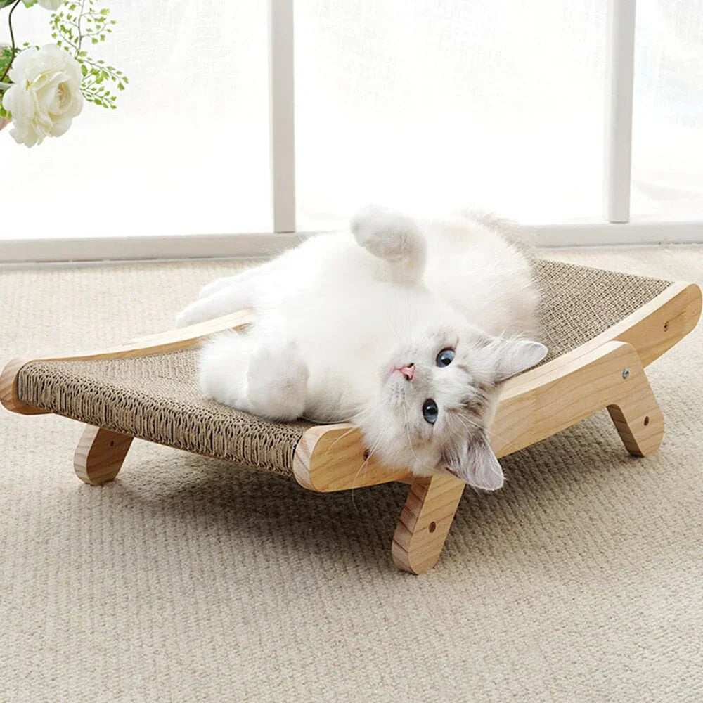 Adjustable Wooden Cat Scratcher Bed